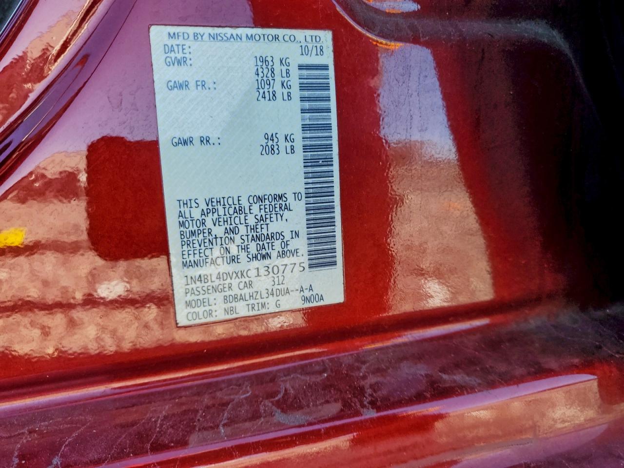 Nissan Altima Sv Image 9